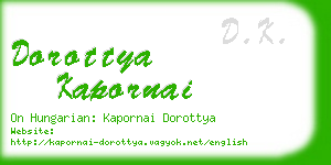 dorottya kapornai business card